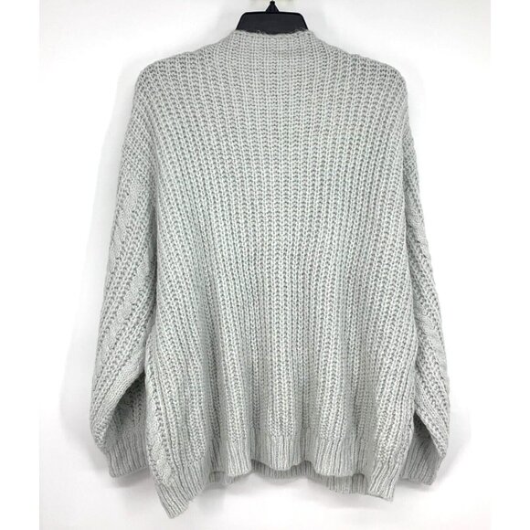 Ava & Viv Sweater Gray Cable Knit Crewneck Long Sleeve Pullover - Picture 6 of 9